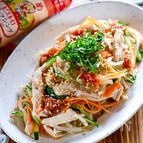 【鶏むね肉と胡瓜のさっぱりうめ風味サラダ】火を使わず簡単