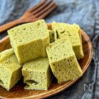 レンジで簡単《ふわふわ♡プロテイン抹茶♡蒸しパン》
