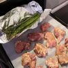 トースターで簡単!豚肉のレモン醤油漬け&アスパラのホイル蒸しの工程1