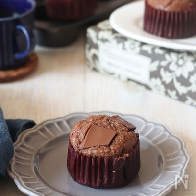 腸活レシピ。オートミールのチョコマフィン