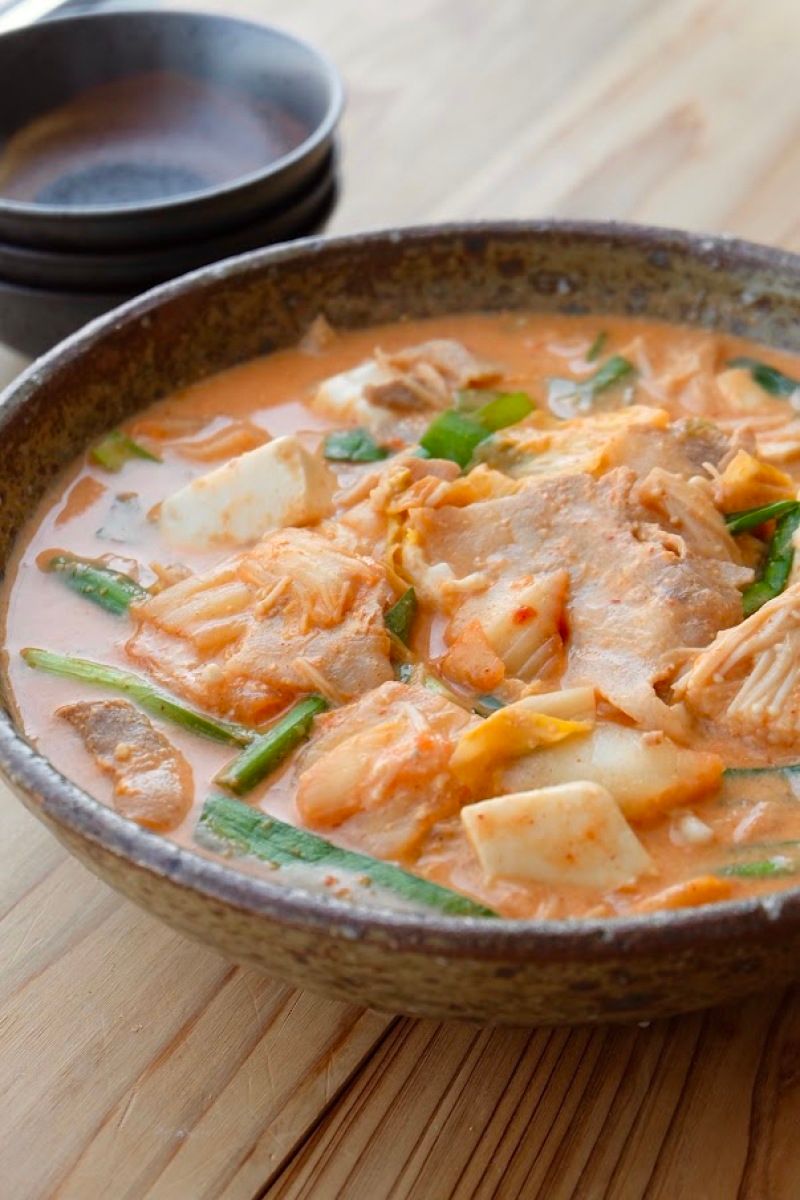 豆乳味噌キムチスープ