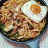 M＊Pの作ってみた!投稿(どこか懐かしい味♡お肉と野菜の旨味たっぷりうどんナポリタン)