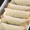 鯵と梅紫蘇の揚げ春巻きの工程3