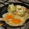 キャベツと卵とお魚ソーセージ炒めの工程3