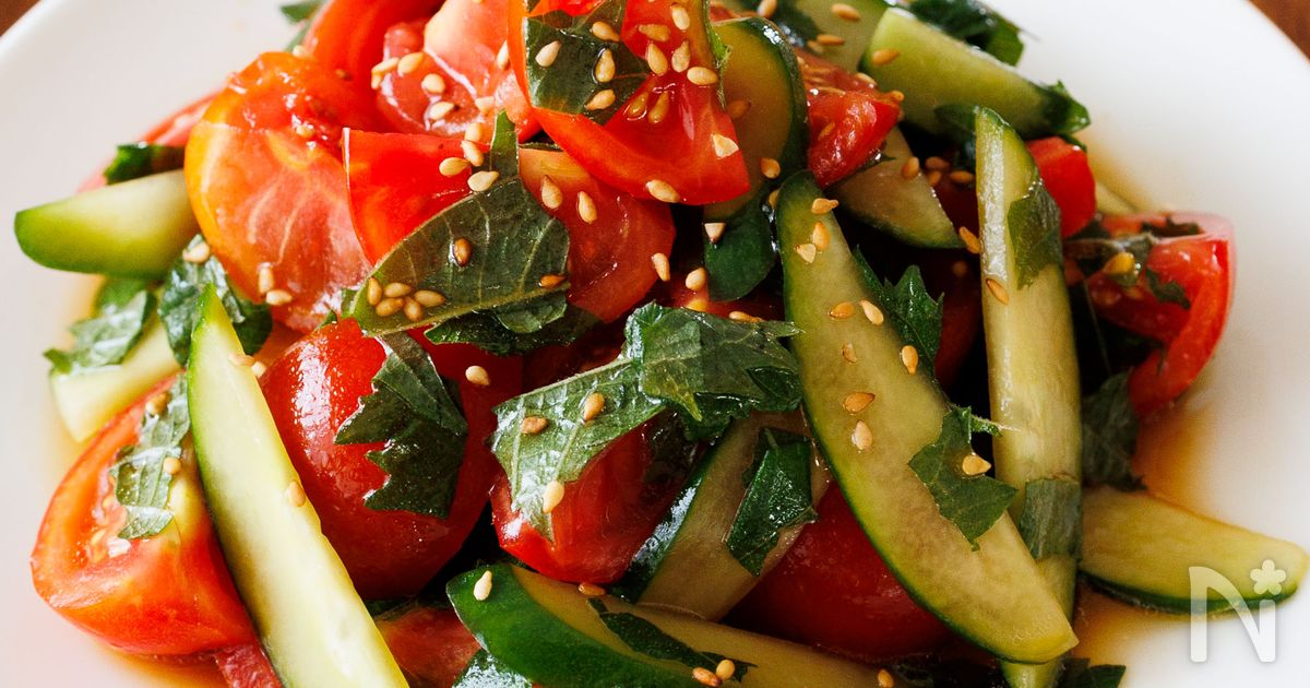 『トマトときゅうりのしそポンサラダ』5分で完成！夏副菜☆