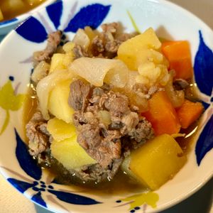 はちの作ってみた!投稿(〖レンジで味しみ♡肉じゃが〗簡単ヘルシー＆時短＆つゆだく♪)