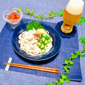 yurucafe_daysの作ってみた!投稿(【梅おろし豚しゃぶうどん】疲労回復！暑い日にぴったり♡)