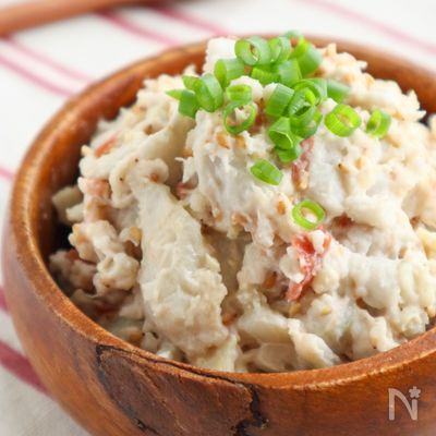 レンジで完成!ねっとり美味しい♡里芋の梅マヨサラダ