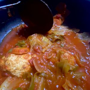 山子の作ってみた!投稿(煮込み時間３分◎【コクうま！鶏団子とキャベツのトマト煮】)