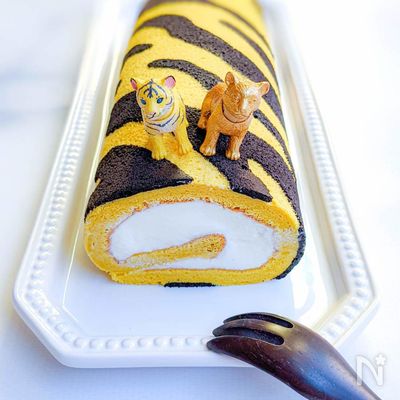 節分にぴったり❢虎柄ミルキーロールケーキ