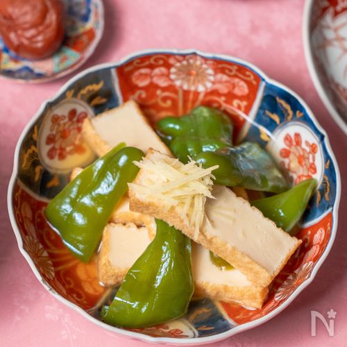 【ピーマンと厚揚げの煮びたし】二つの食材で♪