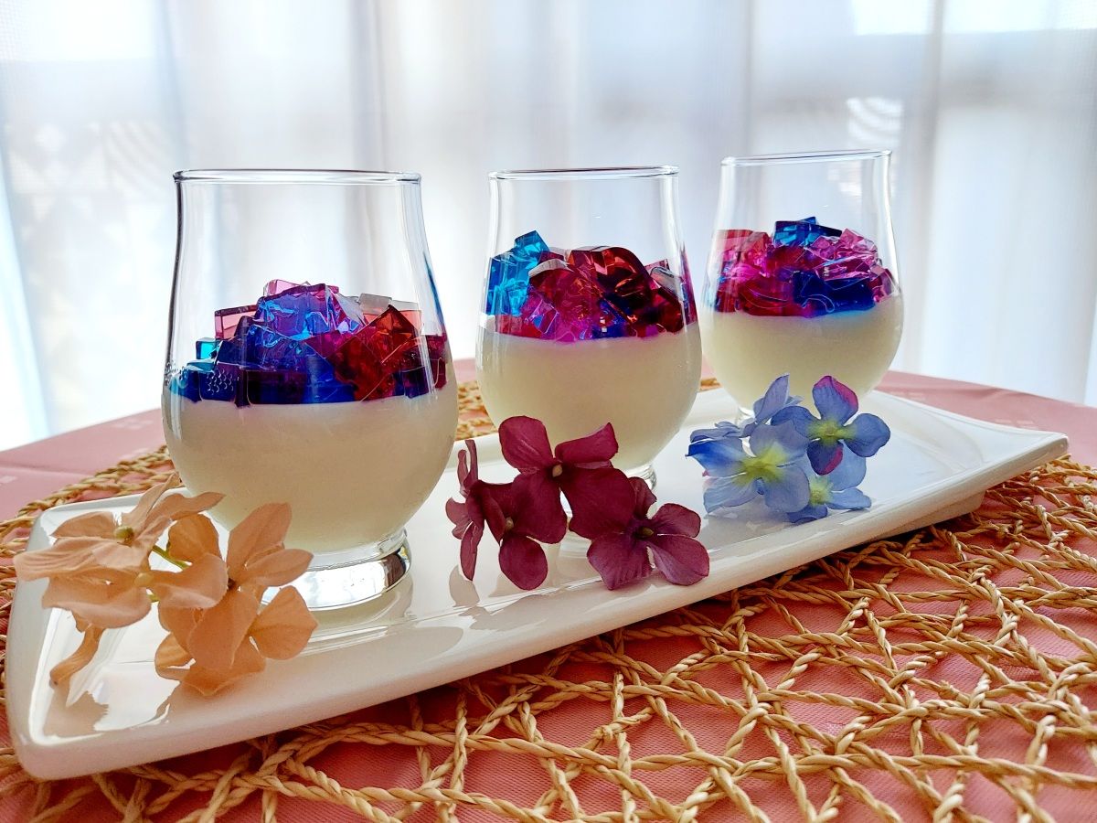 アガーで作る紫陽花ゼリー レシピサイトnadia