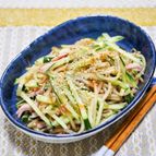 炒めたもやしとハムときゅうりの中華風サラダ
