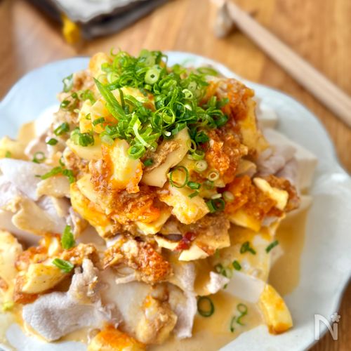 ヘルシー×満腹【たまゴマ冷しゃぶ豆腐】混ぜてかけるだけ♪