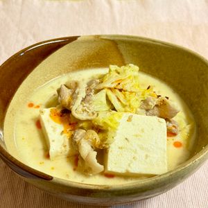 すみの作ってみた!投稿(【豚バラ白菜のお豆腐ごま味噌スープ】コク旨♡満足スープ!)