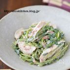 レンジで簡単・あと一品に！「豆苗とささみの梅マヨ和え」