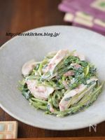 レンジで簡単・あと一品に！「豆苗とささみの梅マヨ和え」