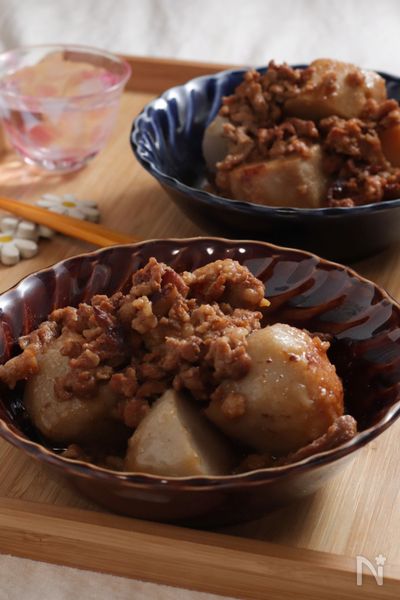 里芋 豚 ひき肉