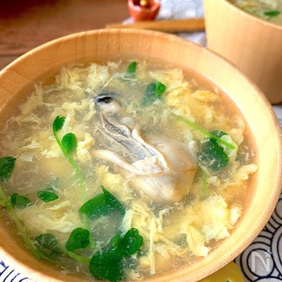 本当に美味しい【ぷりぷり牡蠣のかきたま汁】(牡蠣なし可)