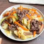 牛肉と野菜のニンニク醤油炒め