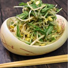ピリリと辛い♪豆もやしと水菜の柚子胡椒和え