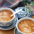 3分で身体ポカポカピリ辛スープ♡キムチの味噌ワンタンスープ