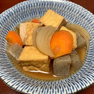 りんごの作ってみた!投稿(簡単美味しい！厚揚げとこんにゃくの甘辛煮＊)