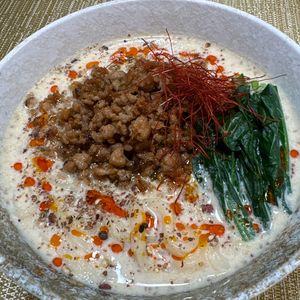 楽ラク手抜キッチン🐶🐾の作ってみた!投稿(肉みそたっぷり豆乳担々うどん)