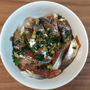 ゆの作ってみた!投稿(鯵（あじ）のさっと漬け丼)