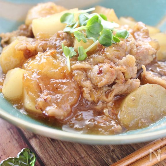 カブと豚肉のみぞれ餡かけ