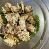サバと三つ葉の薬味ナッツ和えの工程2