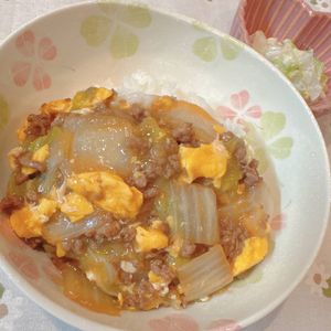 maiの作ってみた!投稿(【白菜とひき肉のとろたまあんかけ】男子喜ぶ/丼にも♡︎)