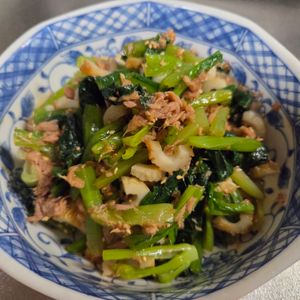 1411823の作ってみた!投稿(５分で作れる！【小松菜とちくわの無限ツナ和え】)