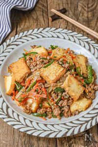 ご飯が進む!栄養満点◎【厚揚げとひき肉のプルコギ風甘辛炒め】