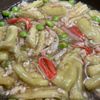 たぐともの作ってみた!投稿(カニかま入り！ナスと枝豆のひき肉あん)