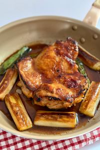 鶏もも肉のぽん酢照り焼き【油不使用・ワンパン】