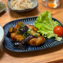 鶏肉と茄子の黒酢あん