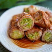 豚ロース肉でキャベツ巻き＼肉巻きキャベツの甘辛ダレ／