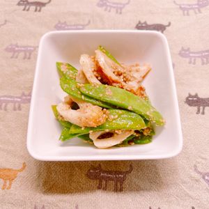 ビートの作ってみた!投稿(簡単！さやえんどうと竹輪の胡麻和え【作り置き＊お弁当にも】)