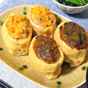 莉子の作ってみた!投稿(お弁当にも嬉しい！トースター焼くだけ「ねぎ味噌焼きいなり」)