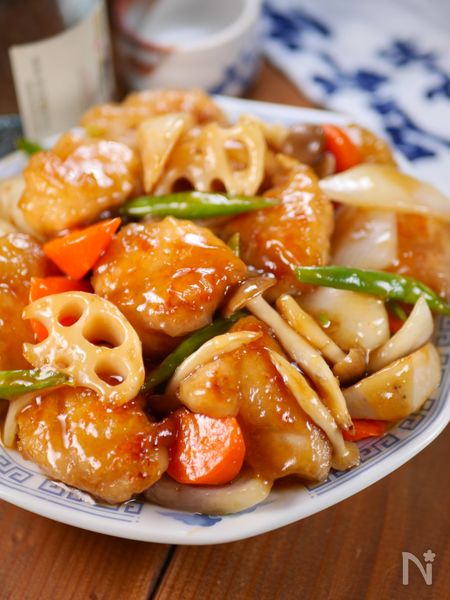 とろとろ甘酸っぱ～い☆🤭☆鶏肉と秋冬野菜の和風甘酢あんかけ