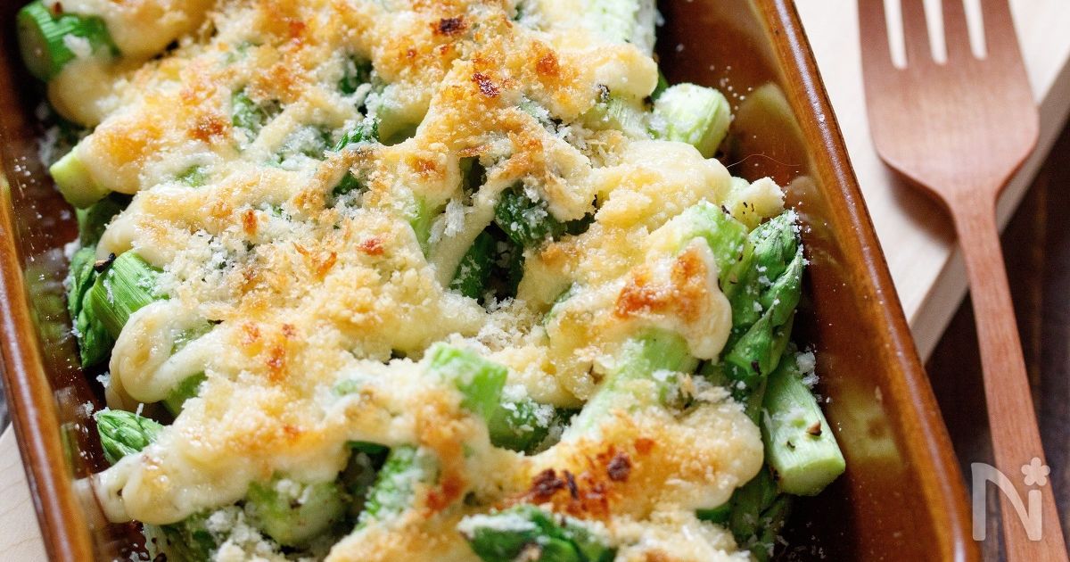 アスパラのマヨチーズパン粉焼き【#トースター #焼くだけ】