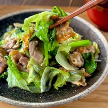 豚バラレタスのねぎだれ炒め