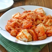 ＊むき海老とえのきと豆腐のエビチリ風＊