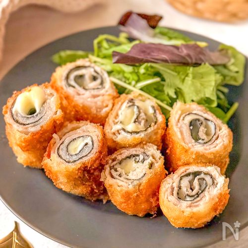 揚げ焼きで簡単✨とろける絶品♡【海苔チーズとんかつ】