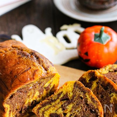 焼くまで10分♪ハロウィンにも♡【かぼちゃのパウンドケーキ】