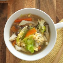 【食物繊維たっぷり】キャベツと卵の具沢山中華スープ