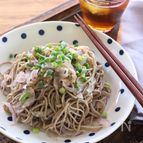 ツナと玉ねぎの冷やし蕎麦
