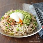 納豆と梅アボカドの冷やしそば