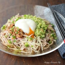 納豆と梅アボカドの冷やしそば